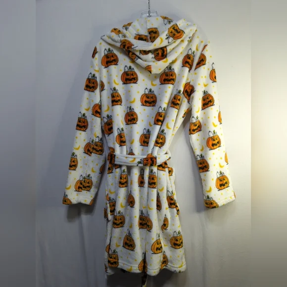 Snoopy Peanuts Berkshire Halloween Plush Bathrobe  Hooded Sleepwear Women S/Md - Picture 10 of 11